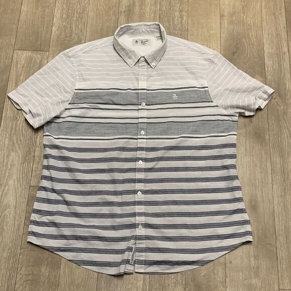 Mens Original Penguin Button Down Stripe‎ Casual Shirt - Picture 1 of 6